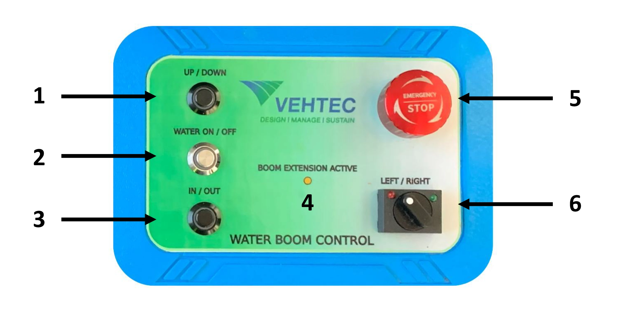 Water Boom Vehtec water arm instructions controls VEHTEC Transport Engineering Fleet Management Vehicle Tracking